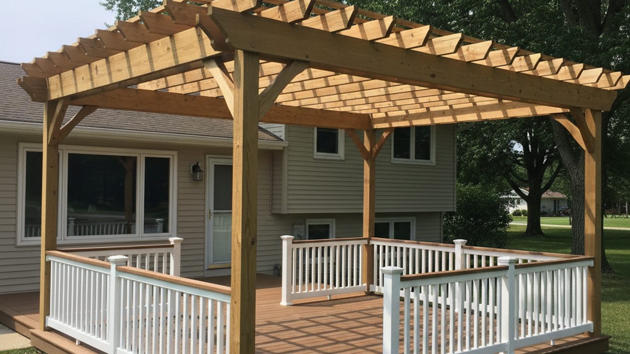 Deck Installation completed by Pekin Deck Company in Lincoln, IL